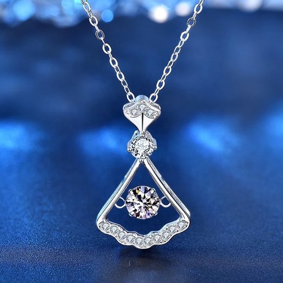 Certified 1/2ct. t.w. Diamond Dancing Lady Necklace 18k Gold over Italy Silver - Picture 1 of 16